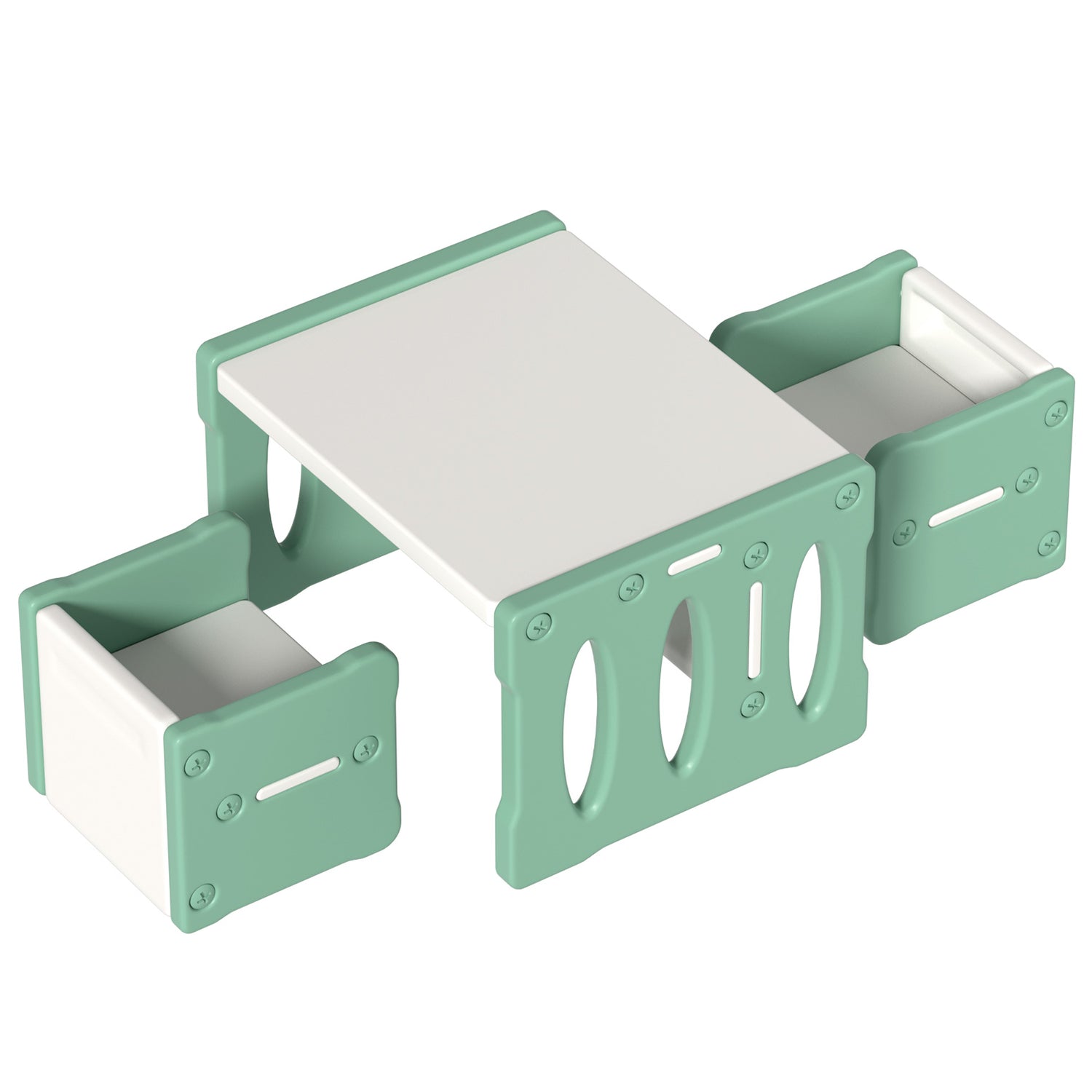 Keezi 3PCS Kids Table and Chairs Set HDPE-Baby &amp; Kids > Kid&
