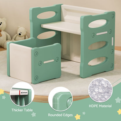 Keezi 3PCS Kids Table and Chairs Set HDPE-Baby &amp; Kids > Kid&