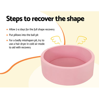 Keezi Kids Ball Pit 90x30cm Ocean Foam Play Pool Barrier Toys Children Pink-Baby &amp; Kids > Gates &amp; Playpens > Ball Pits &amp; Play Pens-PEROZ Accessories