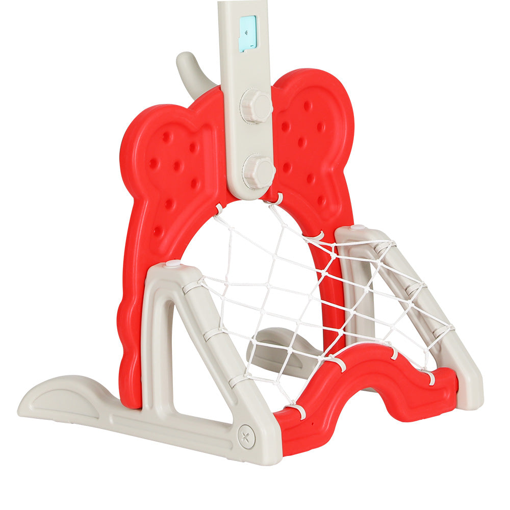 Keezi Kids Basketball Hoop Stand Adjustable 5-in-1 Sports Center Toys Set Red-Sports &amp; Fitness > Ball Sports > Basketball &amp; Basketball Accessories-PEROZ Accessories