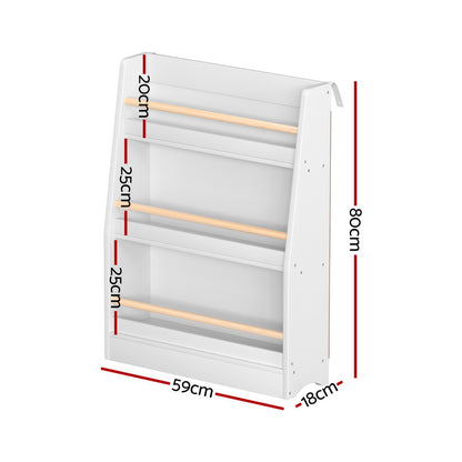 Keezi Kids Bookshelf 3 Tiers Storage Children Bookcase Organiser Display Shelf-Baby &amp; Kids > Kid&