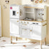 Keezi Kids Kitchen Play Set Wooden Pretend Toys Cooking Children Storage Golden-Baby & Kids > Baby & Kid&