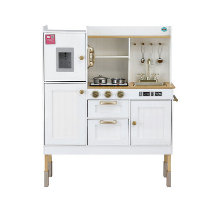 Keezi Kids Kitchen Play Set Wooden Pretend Toys Cooking Children Storage Golden-Baby &amp; Kids > Baby &amp; Kid&