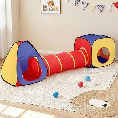 Keezi Kids Playhouse Play Tent Pop Up Teepee Castle Crawl Tunnel Outdoor Indoor Toys Children Gift-Baby &amp; Kids > Baby &amp; Kid&