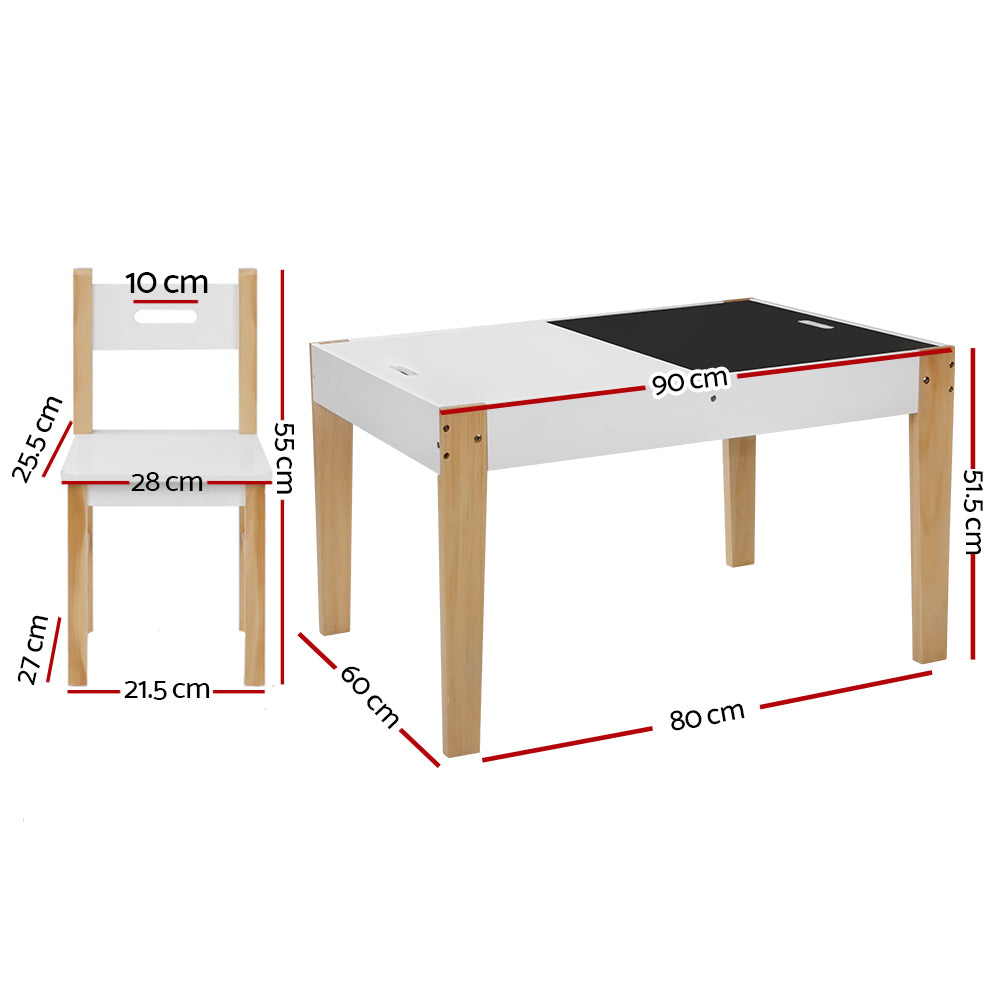 Keezi Kids Table Chair Set Children Storage Study Desk Toy Play Game Chalkboard-Baby &amp; Kids > Baby &amp; Kid&