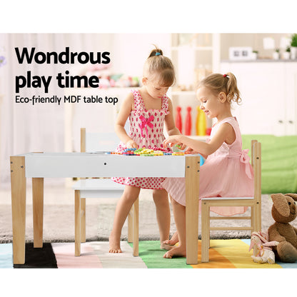 Keezi Kids Table Chair Set Children Storage Study Desk Toy Play Game Chalkboard-Baby &amp; Kids > Baby &amp; Kid&