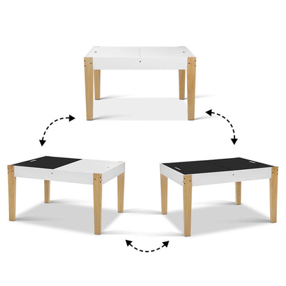 Keezi Kids Table Chair Set Children Storage Study Desk Toy Play Game Chalkboard-Baby &amp; Kids > Baby &amp; Kid&