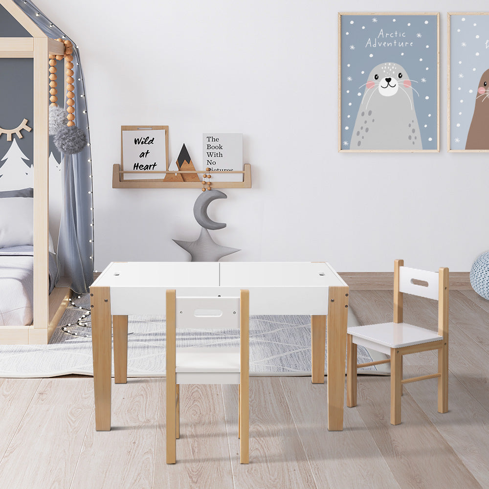 Keezi Kids Table Chair Set Children Storage Study Desk Toy Play Game Chalkboard-Baby &amp; Kids > Baby &amp; Kid&