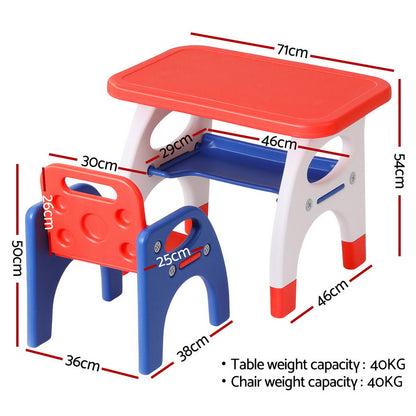 Keezi Kids Table and Chair Set HDPE Toddler Activity Play Set Orange/Yellow-Baby &amp; Kids > Kid&