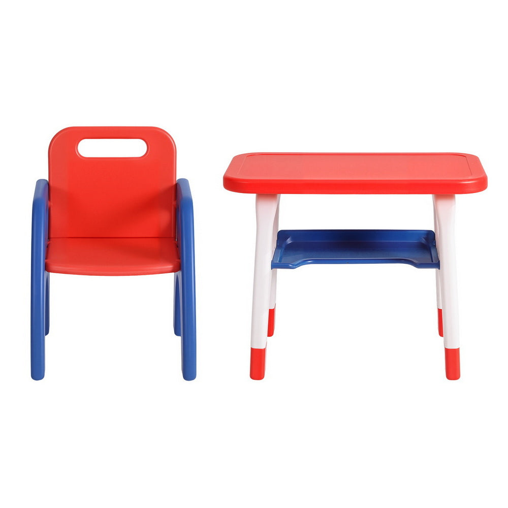 Keezi Kids Table and Chair Set HDPE Toddler Activity Play Set Orange/Yellow-Baby &amp; Kids > Kid&