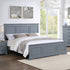 King Bed Frame in Solid Wood with Slats Support in Grey colour-Furniture > Bedroom > Beds & Bed Frames-PEROZ Accessories