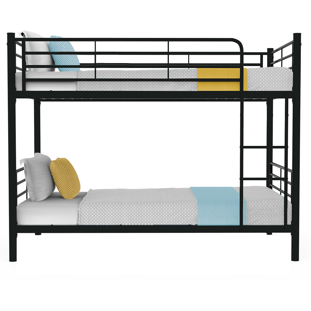 Kingston Slumber 2in1 Single Metal Bunk Bed Frame, with Modular Design, Dark Matte Grey-Furniture > Bedroom > Beds &amp; Bed Frames-PEROZ Accessories