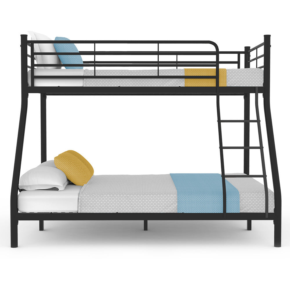 Kingston Slumber Metal Single over Double Bunk Bed Frame, Dark Matte Grey-Furniture &gt; Bedroom &gt; Beds &amp; Bed Frames-PEROZ Accessories