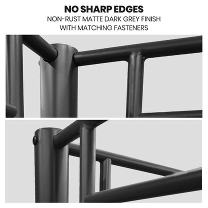 Kingston Slumber Metal Single over Double Bunk Bed Frame, Dark Matte Grey-Furniture &gt; Bedroom &gt; Beds &amp; Bed Frames-PEROZ Accessories