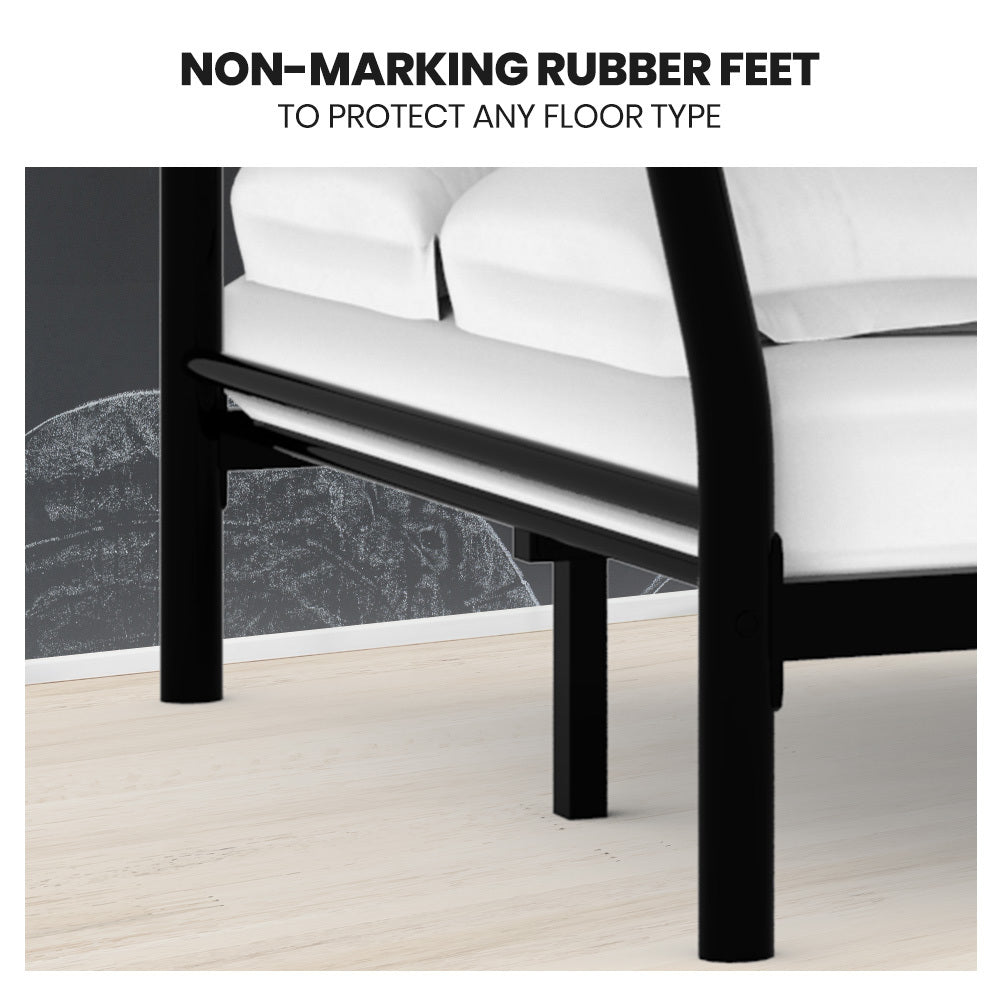 Kingston Slumber Metal Single over Double Bunk Bed Frame, Dark Matte Grey-Furniture &gt; Bedroom &gt; Beds &amp; Bed Frames-PEROZ Accessories