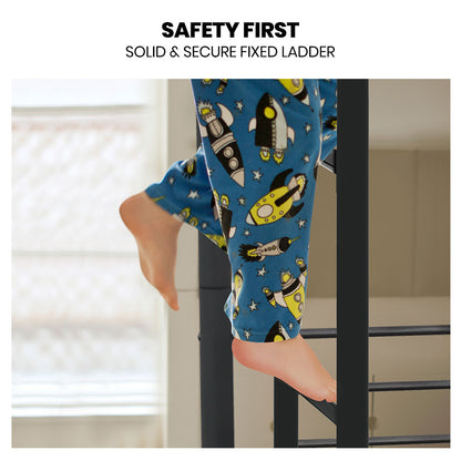 Kingston Slumber Metal Single over Double Bunk Bed Frame, Dark Matte Grey-Furniture &gt; Bedroom &gt; Beds &amp; Bed Frames-PEROZ Accessories