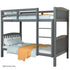 Kingston Slumber Single Bunk Bed Frame Solid Pine Wood Timber, Modular Design, Grey-Furniture > Bedroom > Beds & Bed Frames-PEROZ Accessories