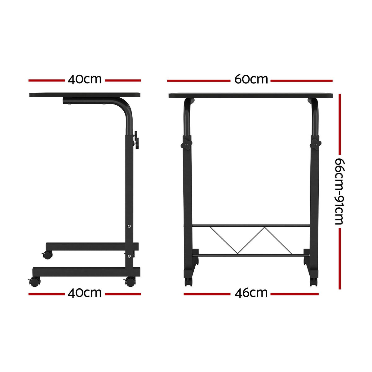 Artiss Laptop Desk Table Adjustable 60CM Black-Furniture > Office-PEROZ Accessories