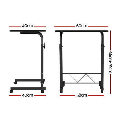 Artiss Laptop Desk Table Adjustable 60CM Black-Furniture &gt; Office-PEROZ Accessories