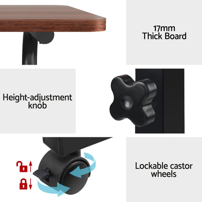 Artiss Laptop Desk Table Adjustable 60CM Dark Wood-Furniture &gt; Office-PEROZ Accessories