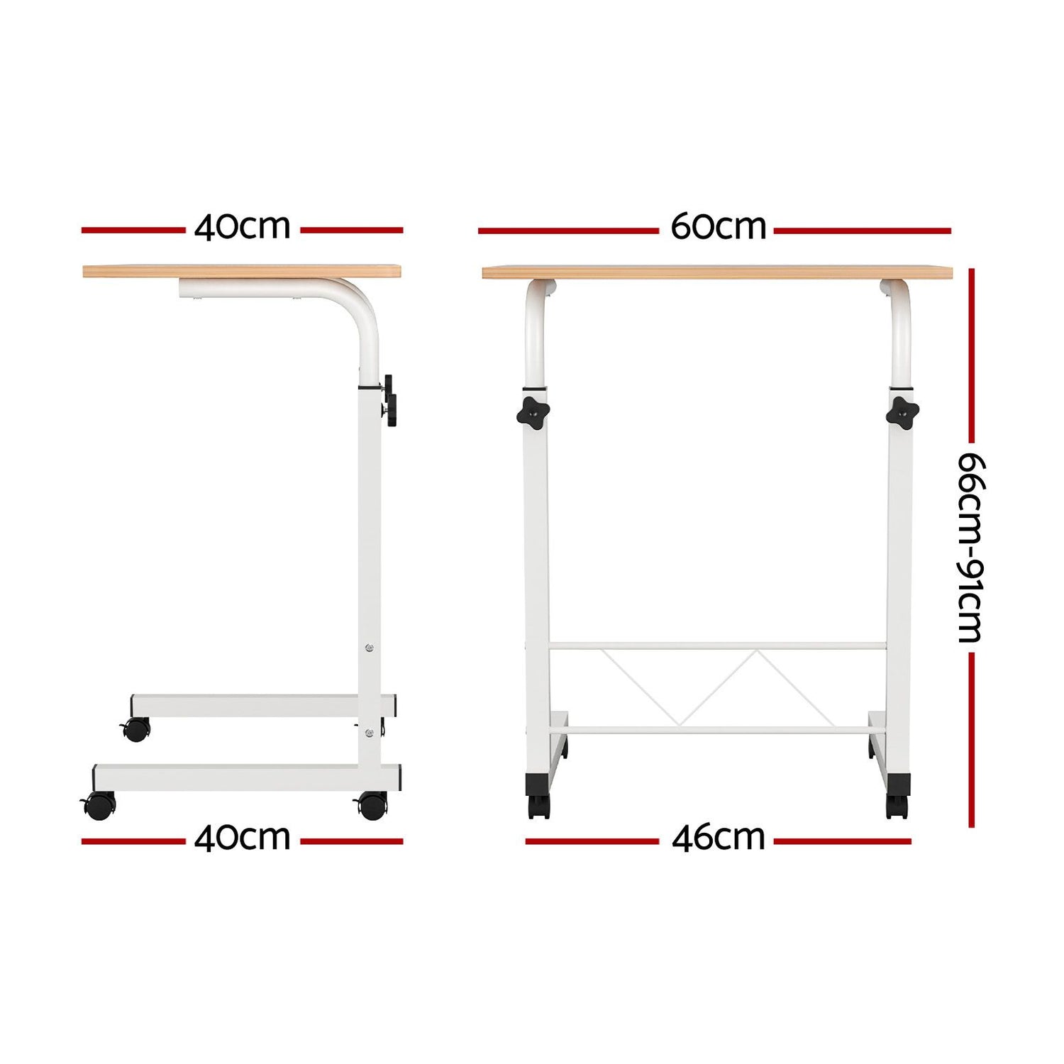 Artiss Laptop Desk Table Adjustable 60CM Light Wood-Furniture > Office-PEROZ Accessories
