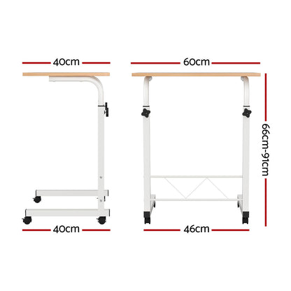 Artiss Laptop Desk Table Adjustable 60CM Light Wood-Furniture > Office-PEROZ Accessories