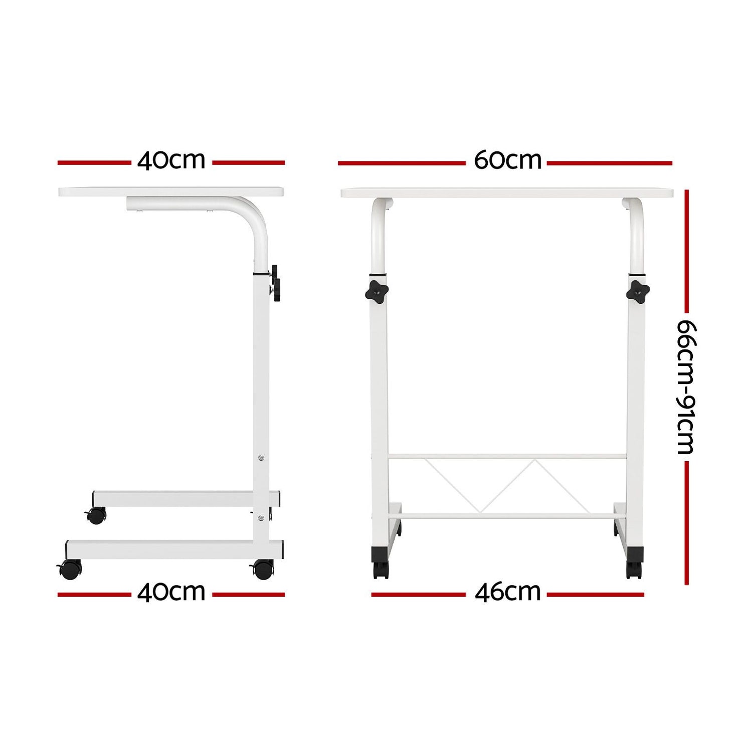 Artiss Laptop Desk Table Adjustable 60CM White-Furniture > Office-PEROZ Accessories