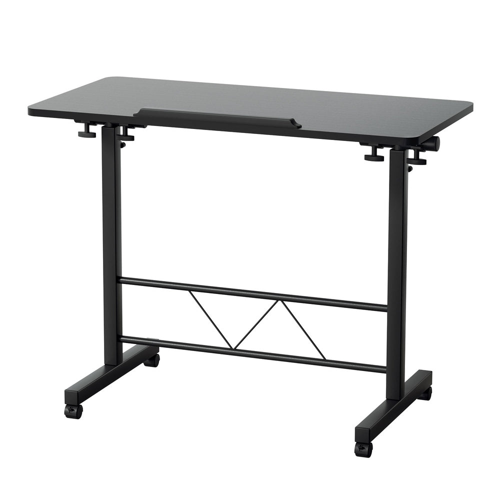 Artiss Laptop Desk Table Height Adjustable Wooden Bed Side Tables 80CM Black-Furniture &gt; Office-PEROZ Accessories