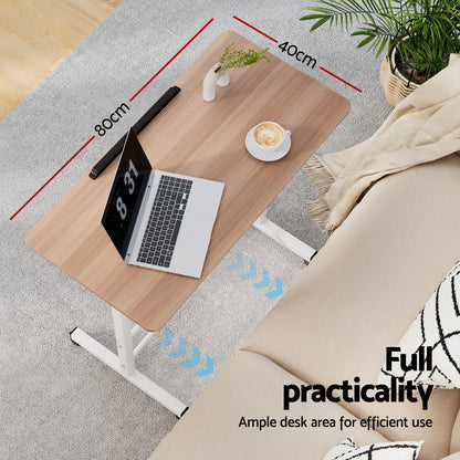 Artiss Laptop Desk Table Adjustable 80CM Light Wood-Furniture &gt; Office-PEROZ Accessories
