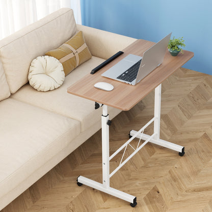 Artiss Laptop Desk Table Adjustable 80CM Light Wood-Furniture &gt; Office-PEROZ Accessories