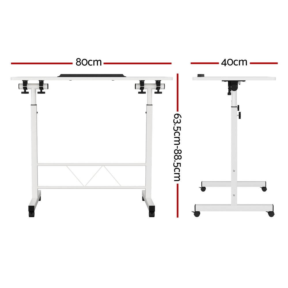 Artiss Laptop Desk Table Adjustable 80CM White-Office Desks-PEROZ Accessories
