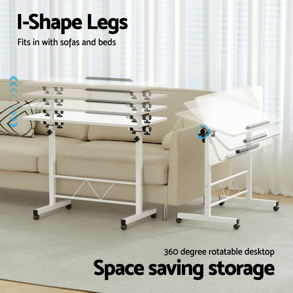 Artiss Laptop Desk Table Adjustable 80CM White-Office Desks-PEROZ Accessories