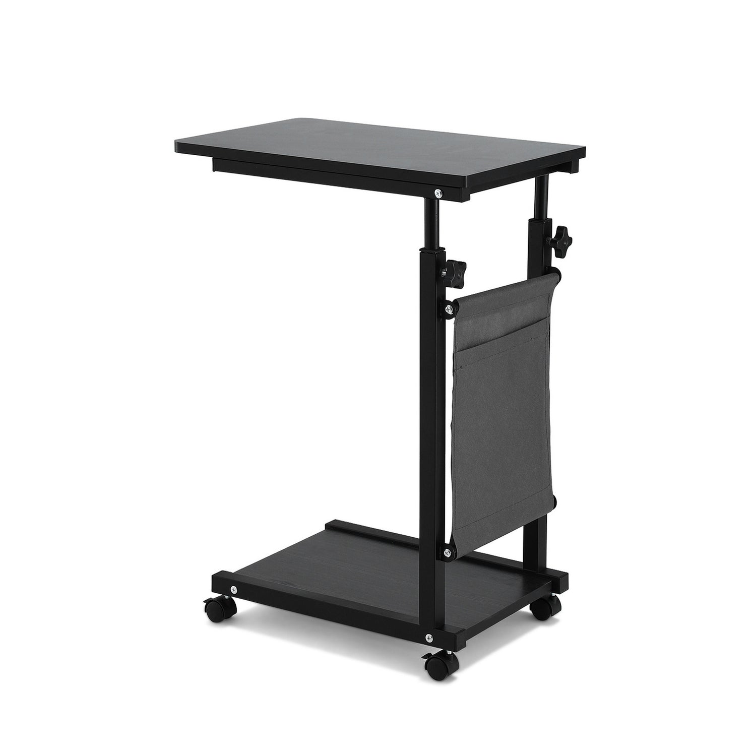 Artiss Laptop Desk Height Adjustable Mobile Workstation Computer Desks 48CM Black-Furniture &gt; Living Room &gt; Side Tables-PEROZ Accessories