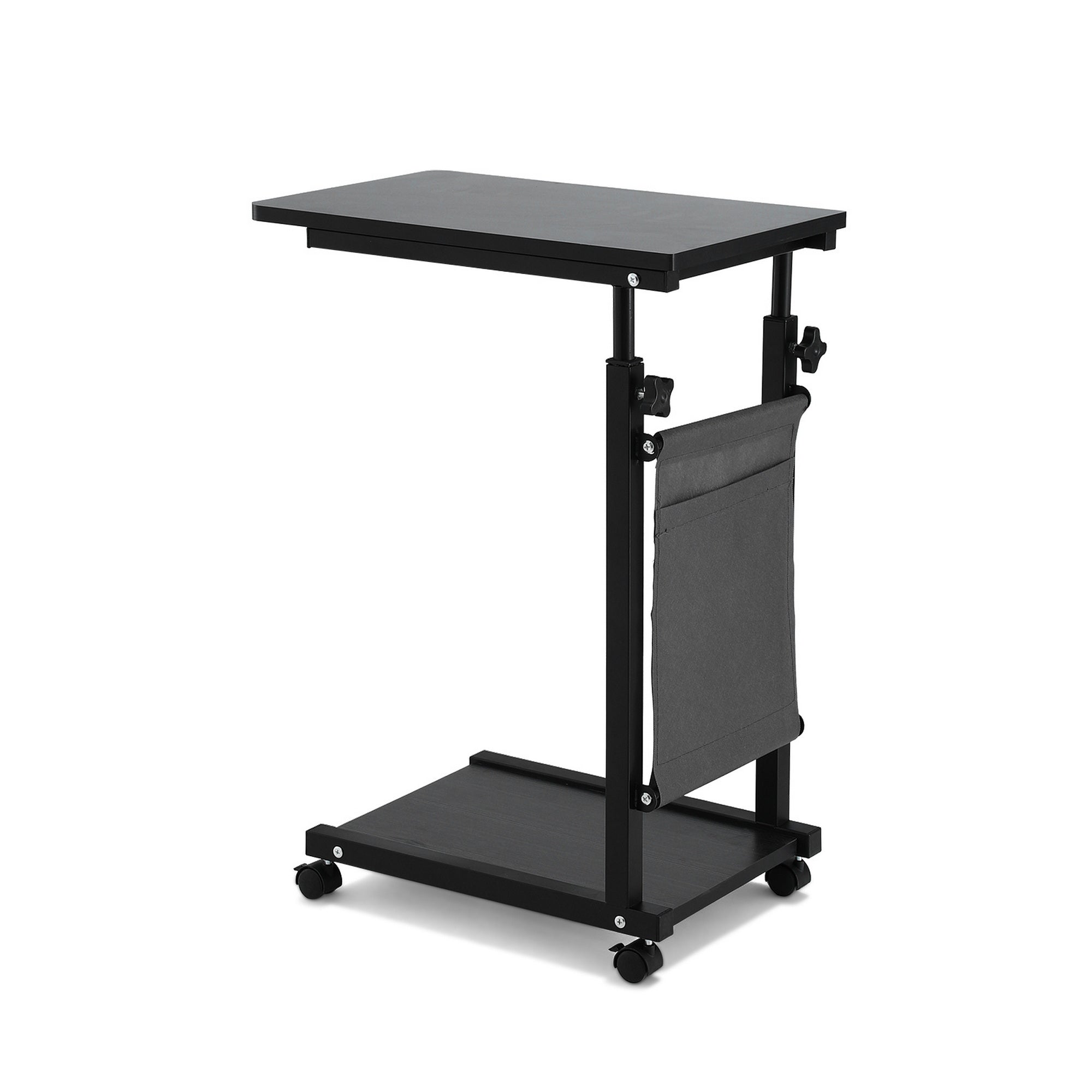 Artiss Laptop Desk Height Adjustable Mobile Workstation Computer Desks 48CM Black-Furniture &gt; Living Room &gt; Side Tables-PEROZ Accessories