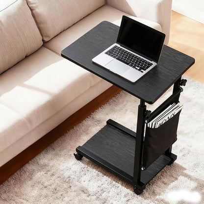 Artiss Laptop Desk Height Adjustable Mobile Workstation Computer Desks 48CM Black-Furniture &gt; Living Room &gt; Side Tables-PEROZ Accessories