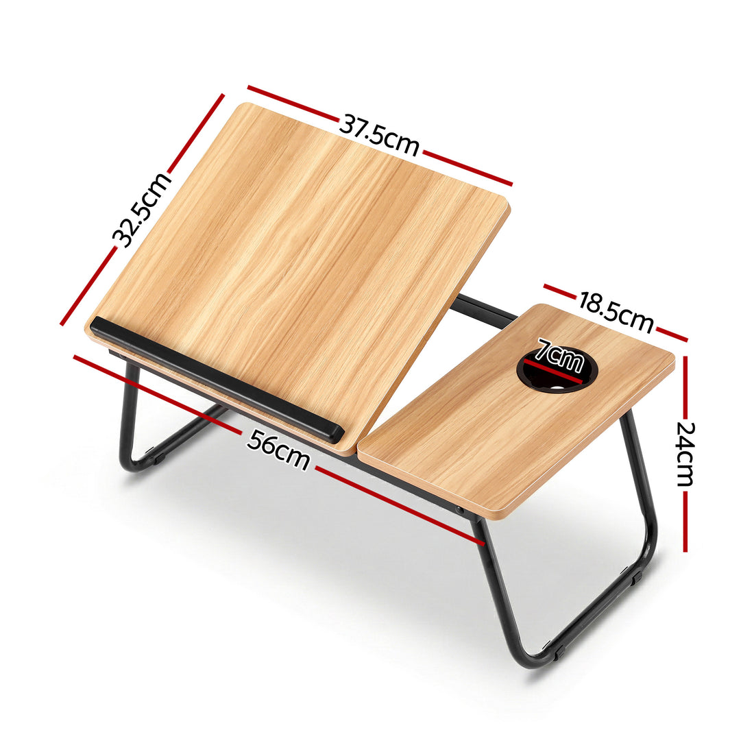 Artiss Laptop Desk Bed Table Foldable Portable Desktop Oak-Electronics > Computers &amp; Tablets > Desktops &amp; Accessories-PEROZ Accessories