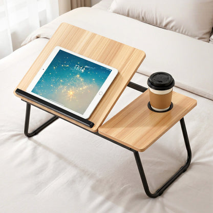 Artiss Laptop Desk Bed Table Foldable Portable Desktop Oak-Electronics > Computers &amp; Tablets > Desktops &amp; Accessories-PEROZ Accessories