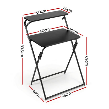 Artiss Laptop Desk Foldable Study Desk Home Office Black-Electronics > Computers &amp; Tablets > Desktops &amp; Accessories-PEROZ Accessories