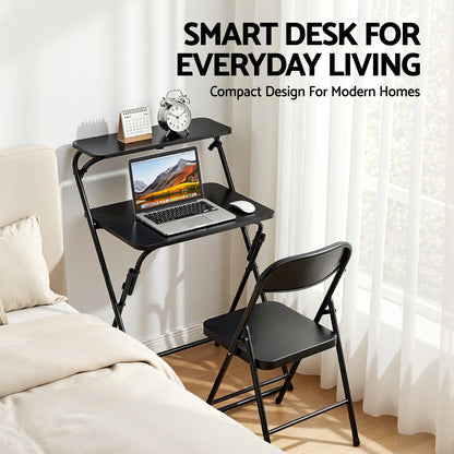 Artiss Laptop Desk Foldable Study Desk Home Office Black-Electronics > Computers &amp; Tablets > Desktops &amp; Accessories-PEROZ Accessories