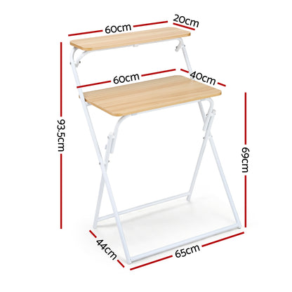Artiss Laptop Desk Foldable Study Desk Home Office Oak-Electronics > Computers &amp; Tablets > Desktops &amp; Accessories-PEROZ Accessories