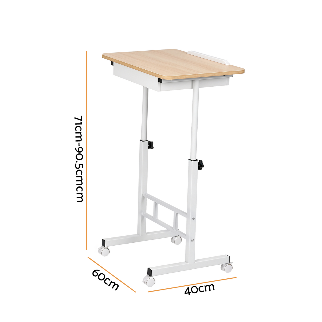 Artiss Adjustable Laptop Desk Mobile Bedside Table Hidden Storage Wood-Furniture > Office > Desks-PEROZ Accessories