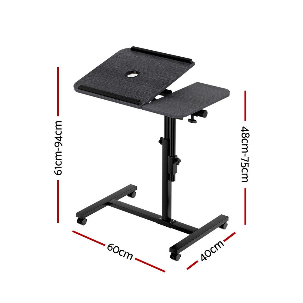 Artiss Laptop Desk Table Fan Cooling Black 60CM-Furniture > Office-PEROZ Accessories