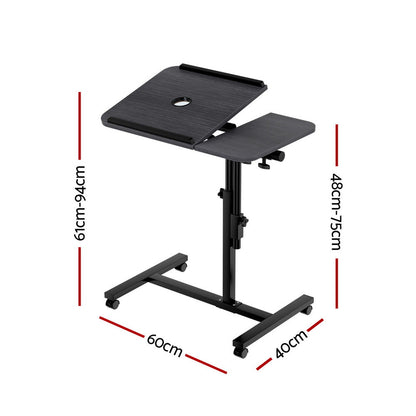 Artiss Laptop Desk Table Fan Cooling Black 60CM-Furniture > Office-PEROZ Accessories