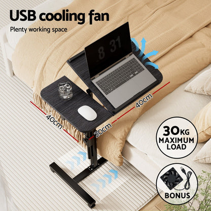 Artiss Laptop Desk Table Fan Cooling Black 60CM-Furniture > Office-PEROZ Accessories