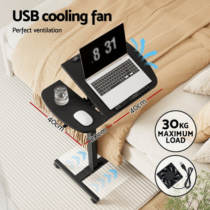 Artiss Laptop Desk Table Fan Cooling Black 60CM-Furniture &gt; Office-PEROZ Accessories