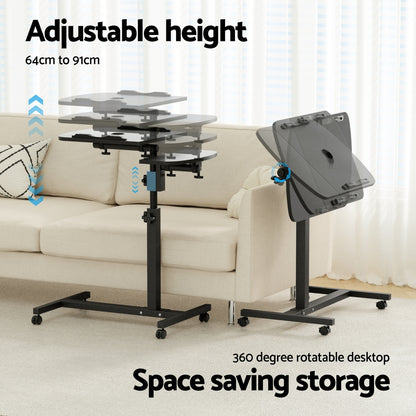 Artiss Laptop Desk Table Fan Cooling Black 60CM-Furniture &gt; Office-PEROZ Accessories