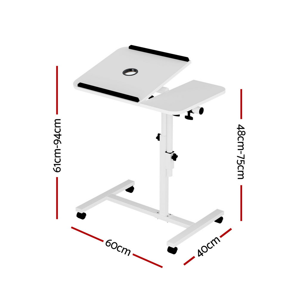 Artiss Laptop Desk Table Fan Cooling White 60CM-Furniture > Office-PEROZ Accessories