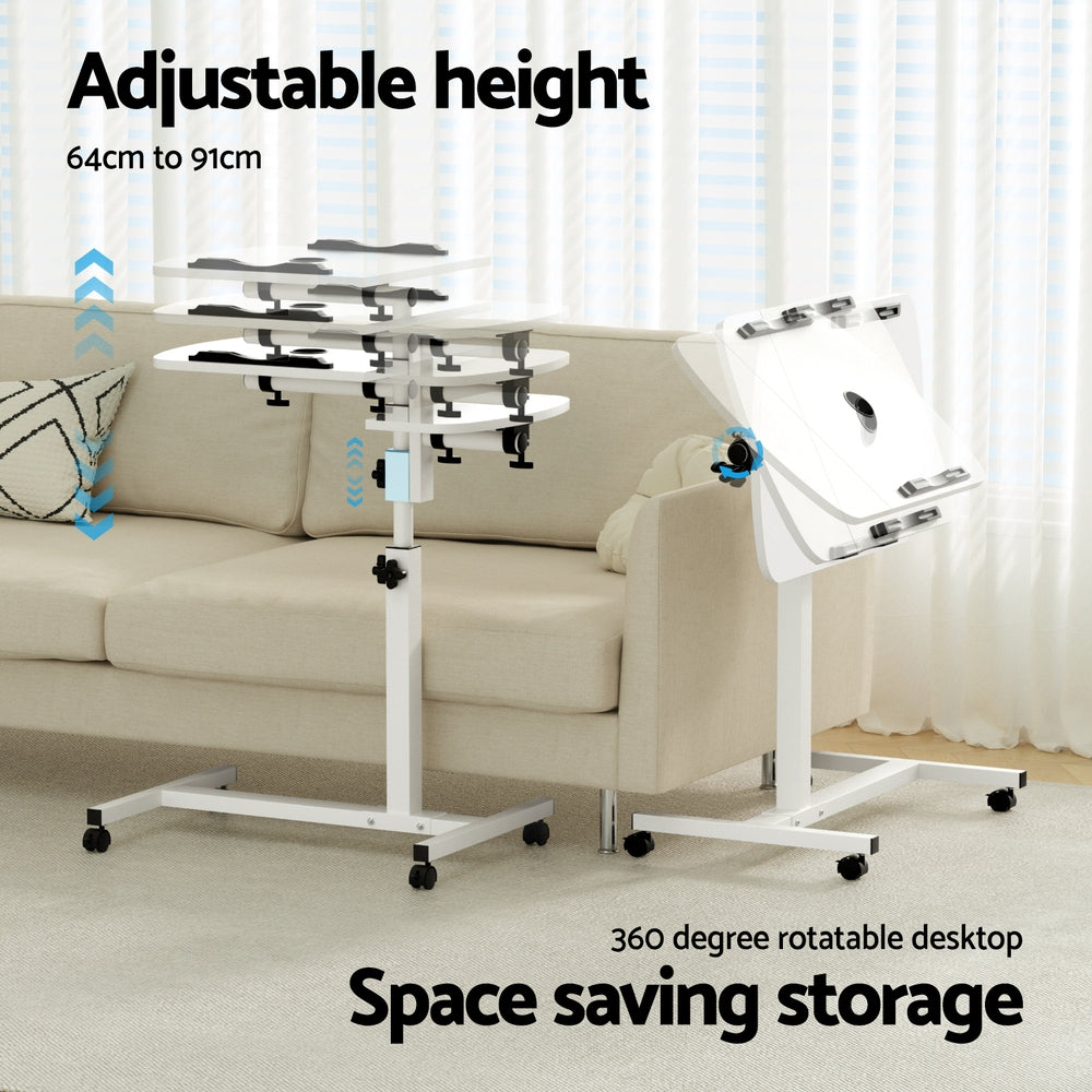 Artiss Laptop Desk Table Fan Cooling White 60CM-Furniture &gt; Office-PEROZ Accessories