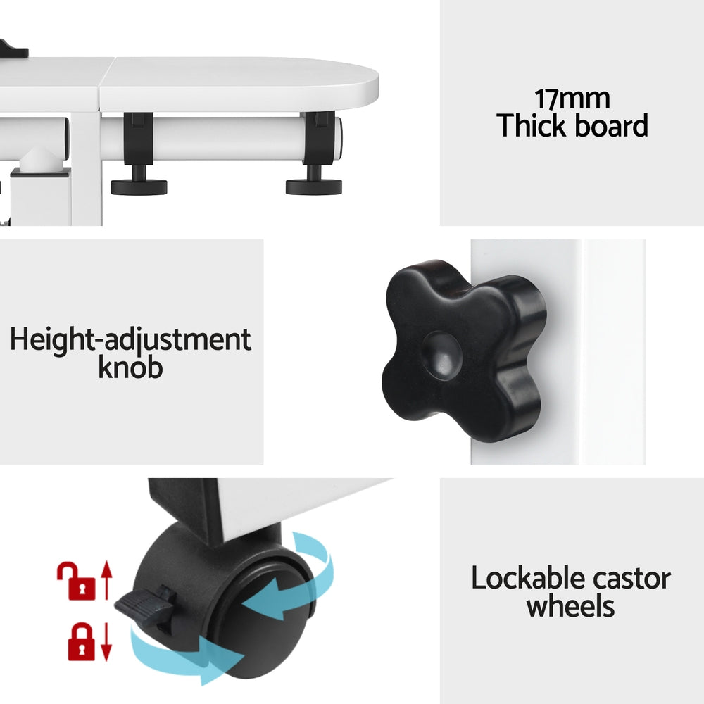 Artiss Laptop Desk Table Fan Cooling White 60CM-Furniture &gt; Office-PEROZ Accessories
