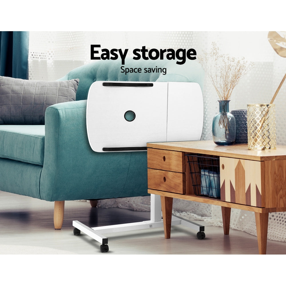 Artiss Laptop Desk Table Fan Cooling White 60CM-Furniture &gt; Office-PEROZ Accessories